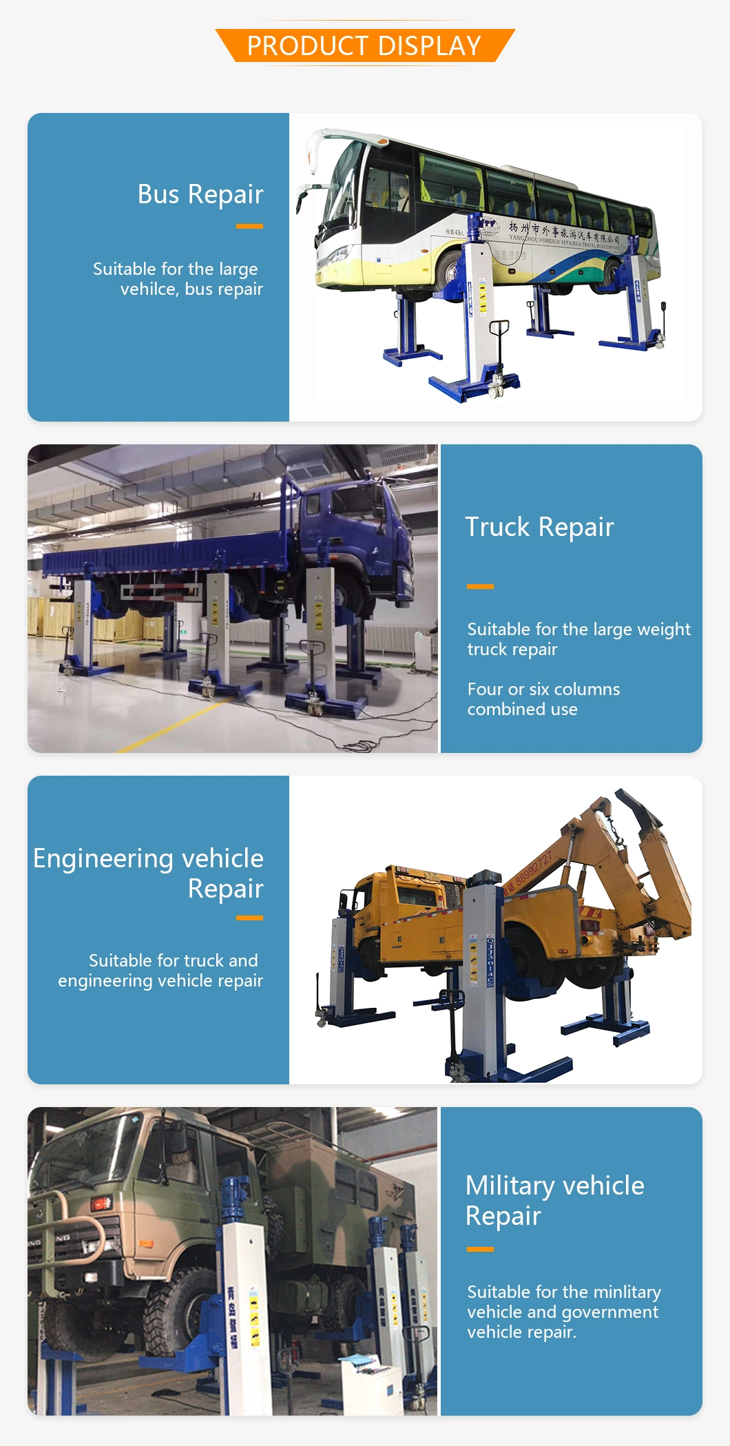 Aofu Auto Repair Special Truck Lift Bus Lift 4 Post Mobile Lifting Machine Auto Lift Car Lift