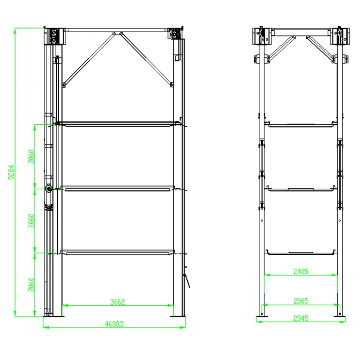 Triple Stacker Quad Stacker 4 Post Parking Lift