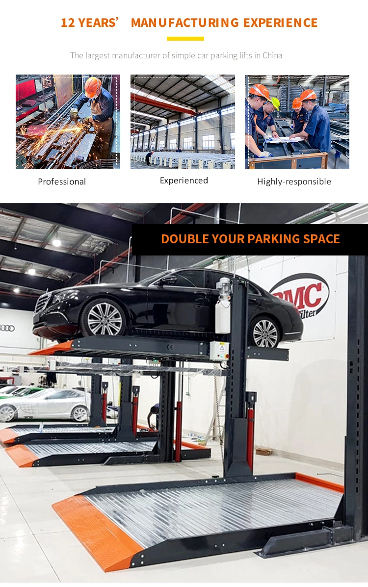 TUV 2 High Stacker Parking Lift 2 Post Car Parking System