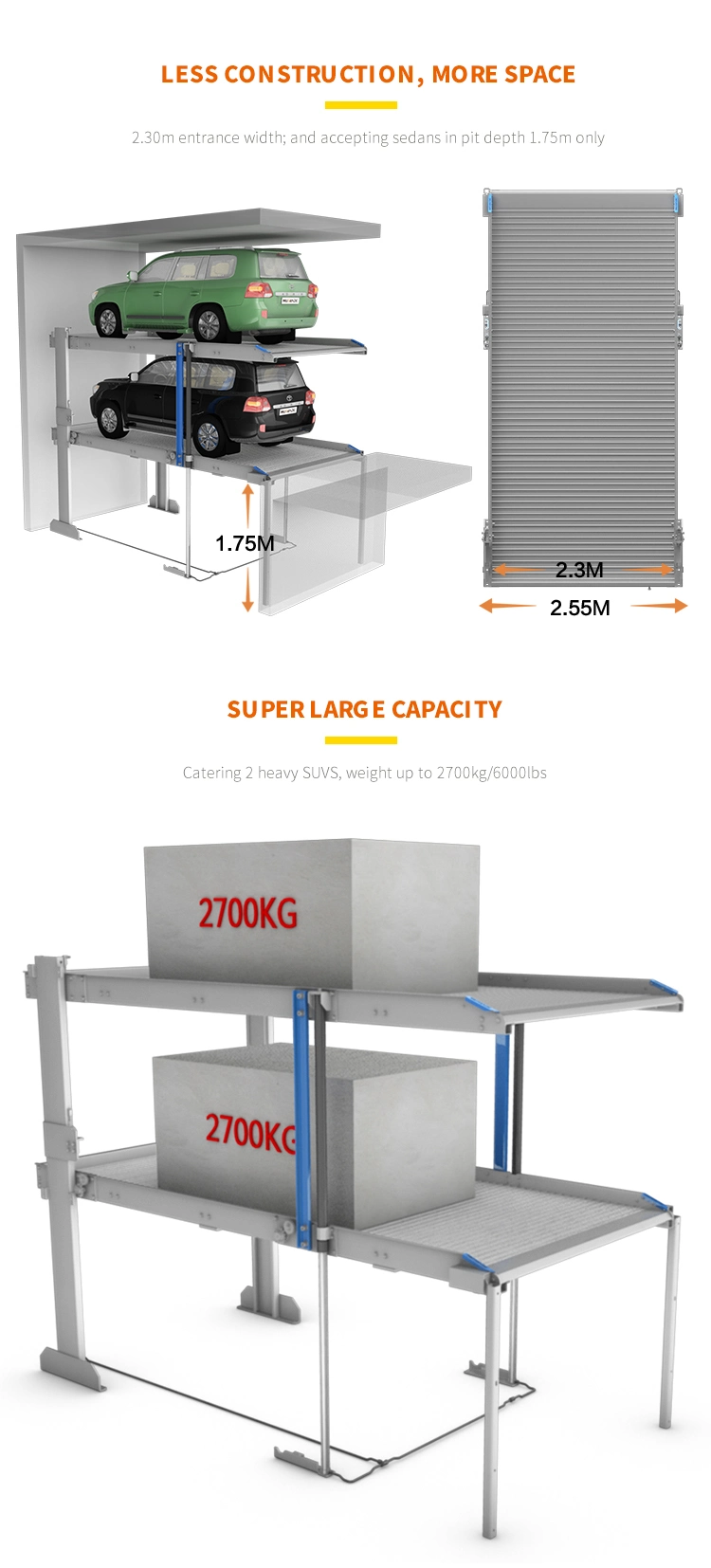 Two Level Pit Parking System